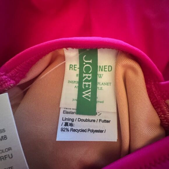 NWT J. Crew Ruched V-neck One-Piece in Radiant Fuschia - Picture 5 of 12